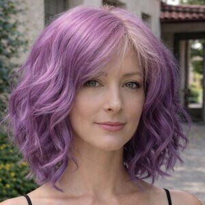 Empress Purple Ombre Layered Ebony Lace Pixie Cosplay Wig Professionally Styled